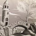 Mt. Rubidoux Peace Tower Drawing by Tracy Hutchinson Mt. Rubidoux Peace Tower Drawing by Tracy Hutchinson