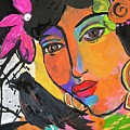 Mujer con Pajaro Painting by Elaine Elliott Mujer con Pajaro Painting by Elaine Elliott