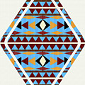 Navajo Blue Pattern Art Mixed Media by Christina Rollo Navajo Blue Pattern Art Mixed Media by Christina Rollo