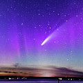 NEOWISE COMET with a splash of Northern Lights Photograph by Joe Holley NEOWISE COMET with a splash of Northern Lights Photograph by Joe Holley