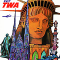 New York - Fly TWA by David Klein by Bob Pardue