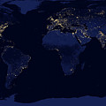 Night Lights 2012 - Flat map Photograph by Nasa