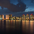 Night Lights Navarre Beach Skyline by Jennifer White