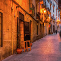 Night view of quaint old town streets in Alicante by Stuart Chard