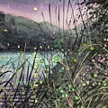 Nightfall on the lake. Painting by Luisa Millicent Nightfall on the lake. Painting by Luisa Millicent
