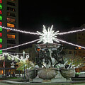 Nob Hill  Fountain at Christmas by Bonnie Follett