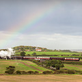 Norfolk steam train with Weybourne windmill and rainbow Photograph by Simon Bratt Norfolk steam train with Weybourne windmill and rainbow Photograph by Simon Bratt
