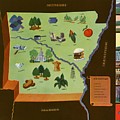 Norman Reeves - Arkansas - Pageant of the States - 1938 by Vintage Map
