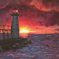 North Pierhead Lighthouse Painting by Zan Savage North Pierhead Lighthouse Painting by Zan Savage