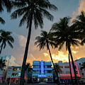 Ocean Drive in South Beach Miami at Sunset Photograph by Beachtown Views Ocean Drive in South Beach Miami at Sunset Photograph by Beachtown Views