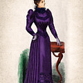 Old fashion coloured illustration, vintage lady by Nadia CHEVREL