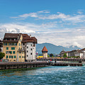 Old town Lucerne Switzerland and Reuss river panorama Photograph by Dejan Jovanovic