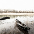 Old Wooden Boats Anchored In Calm Mystic Lake Photograph by Andreas Berthold Old Wooden Boats Anchored In Calm Mystic Lake Photograph by Andreas Berthold