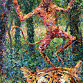 Only a Crazy Monkey dances on a Tiger's Head Painting by James W Johnson Only a Crazy Monkey dances on a Tiger's Head Painting by James W Johnson