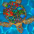 Opal Hawksbill Turtle Painting by Daniel Jean-Baptiste Opal Hawksbill Turtle Painting by Daniel Jean-Baptiste