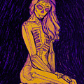 Eternal Enigma Sugar Skull Woman Orange and Purple Mixed Media by K P Eternal Enigma Sugar Skull Woman Orange and Purple Mixed Media by K P