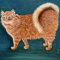 Orange Ringtail Cat Painting by Karen Zuk Rosenblatt Orange Ringtail Cat Painting by Karen Zuk Rosenblatt