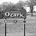 Ozark Arkansas Welcome Sign BW by Bob Pardue