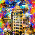 Pacific Southwest Building in Fresno - colorful painting Digital Art by Nicko Prints Pacific Southwest Building in Fresno - colorful painting Digital Art by Nicko Prints