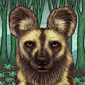Painted Wolf Forest Painting by Amy E Fraser Painted Wolf Forest Painting by Amy E Fraser