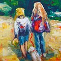 Painting of friends Painting by Mary Cahalan Lee - aka PIXI Painting of friends Painting by Mary Cahalan Lee - aka PIXI