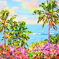 Palms. Ocean. Flowers. Painting by Iryna Kastsova Palms. Ocean. Flowers. Painting by Iryna Kastsova