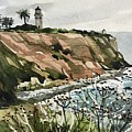 Palos Verdes Lighthouse Painting by Luisa Millicent Palos Verdes Lighthouse Painting by Luisa Millicent