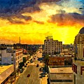 Panorama of downtown Bakersfield, California - watercolor painting Digital Art by Nicko Prints Panorama of downtown Bakersfield, California - watercolor painting Digital Art by Nicko Prints