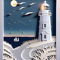 Paper Lighthouse Digital Art by Nickleen Mosher Paper Lighthouse Digital Art by Nickleen Mosher