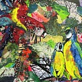 Parrot Talk Painting by Elaine Elliott Parrot Talk Painting by Elaine Elliott