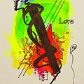 Peace and Love Faces 81034 Mixed Media by Lew Hagood Peace and Love Faces 81034 Mixed Media by Lew Hagood