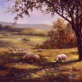 Peaceful Pasture Painting by Lynne Pittard Peaceful Pasture Painting by Lynne Pittard