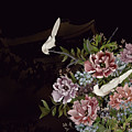 Peonies and Birds Glitter Temple Chinoiserie Digital Art by Sand And Chi Peonies and Birds Glitter Temple Chinoiserie Digital Art by Sand And Chi