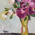 Peonies in a Yellow Vase Painting by Roxy Rich Peonies in a Yellow Vase Painting by Roxy Rich