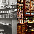 Pharmacy - Potions and Porcelain 1914 - Side by Side Photograph by Mike Savad