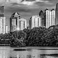 Piedmont Park Skyline of Atlanta Cityscape Panorama - Black and White Photograph by Gregory Ballos Piedmont Park Skyline of Atlanta Cityscape Panorama - Black and White Photograph by Gregory Ballos
