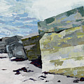 Pill Boxes - Roseisle Beach, 2015 Painting by PJ Kirk Pill Boxes - Roseisle Beach, 2015 Painting by PJ Kirk