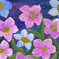 Pink and Blue Flowers Mixed Media by Lisa Neuman Pink and Blue Flowers Mixed Media by Lisa Neuman