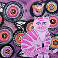 Pink kitten with flowers Painting by Graciela Bello Pink kitten with flowers Painting by Graciela Bello