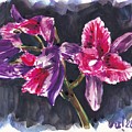 Pink Orchids Painting by George Cret Pink Orchids Painting by George Cret