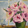 Pink Roses by the Window Painting by Roxy Rich Pink Roses by the Window Painting by Roxy Rich
