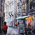 Pizza Cafe in France Painting by Shirley Peters Pizza Cafe in France Painting by Shirley Peters