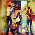 Playing Through The Hours Painting by Ndabuko Ntuli Playing Through The Hours Painting by Ndabuko Ntuli