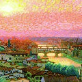 Ponte Vecchio Sunset Florence Painting by Jane Small Ponte Vecchio Sunset Florence Painting by Jane Small
