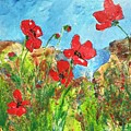 Poppies by the Sea II Painting by Elaine Elliott Poppies by the Sea II Painting by Elaine Elliott