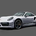 Porsche 911 991 Turbo S Digitally Drawn - Silver with side decals script Digital Art by Moospeed Art Porsche 911 991 Turbo S Digitally Drawn - Silver with side decals script Digital Art by Moospeed Art