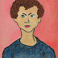 Portrait of a sailor with curly hair by Christina Fairhead Art and Merch