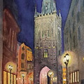 Powder Tower-Prague Painting by Petra Burgmann Powder Tower-Prague Painting by Petra Burgmann