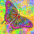 Psychedelic Paisley Butterfly Painting by Rebecca Wang Psychedelic Paisley Butterfly Painting by Rebecca Wang