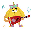 Pumpkin loves to play guitar by Min Fen Zhu